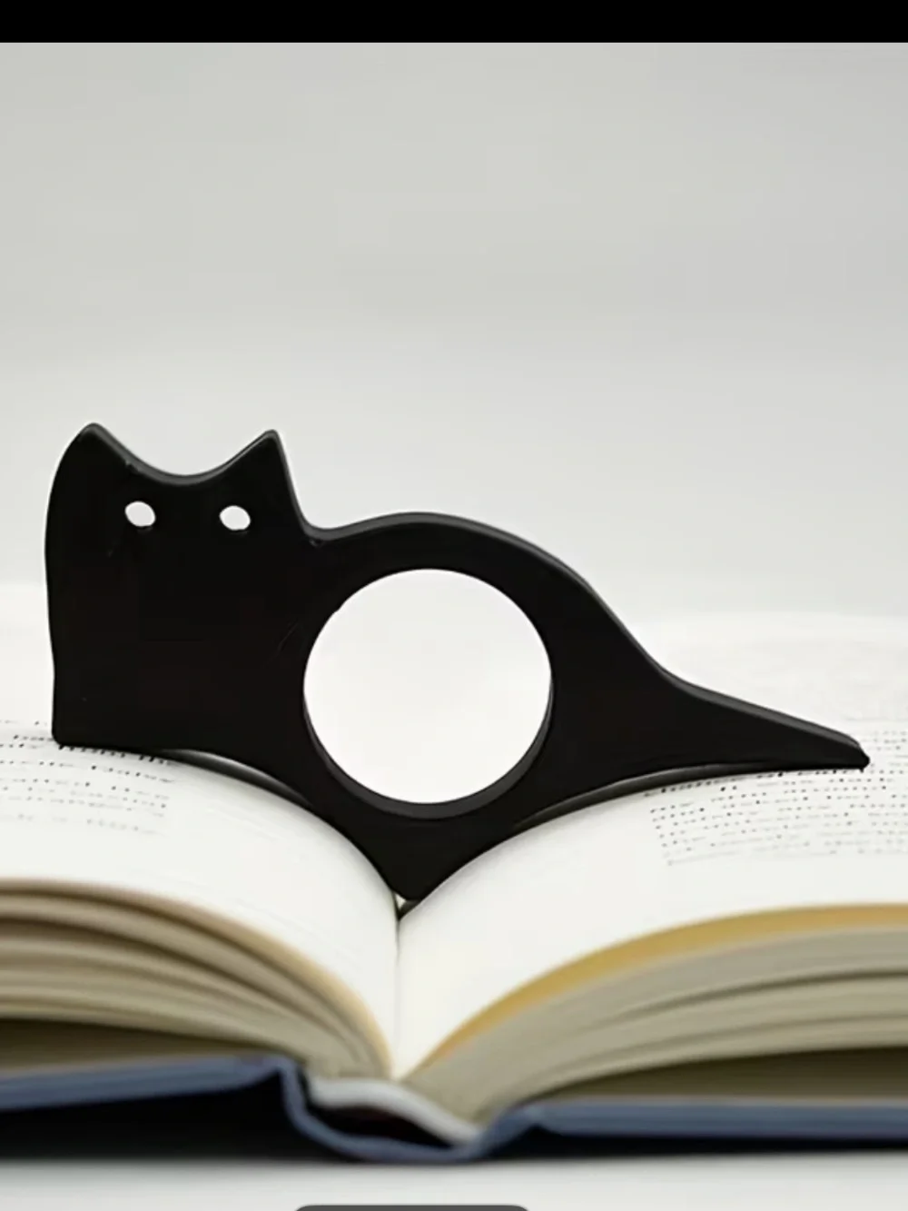 Black Cat Page Holder Bookmark Book Opener Reading Accessory